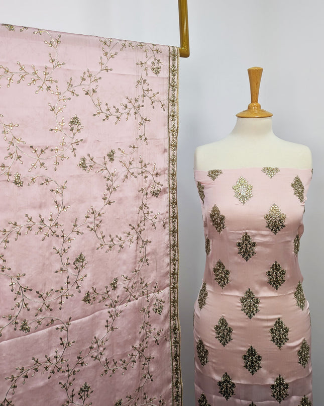 Shamooz Silk With Embroidered Jaal Dupatta