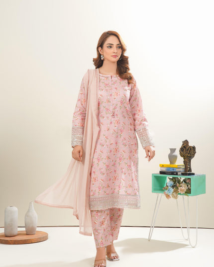 3pc Stitched Printed Lawn