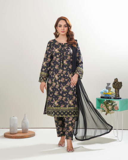 3pc Stitched Printed Lawn