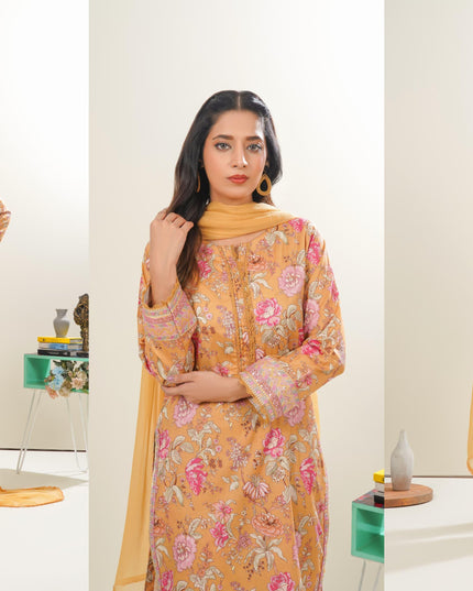 3pc Stitched Printed Lawn