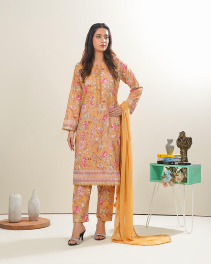 3pc Stitched Printed Lawn
