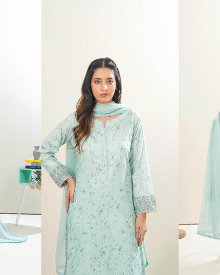 3pc Stitched Printed Lawn