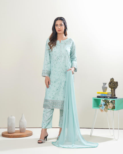 3pc Stitched Printed Lawn