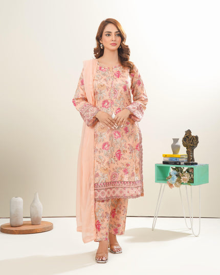 3pc Stitched Printed Lawn