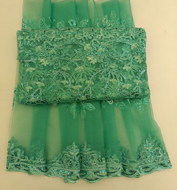 Formal Collection Wedding Festive Full Dress Green Unstitched