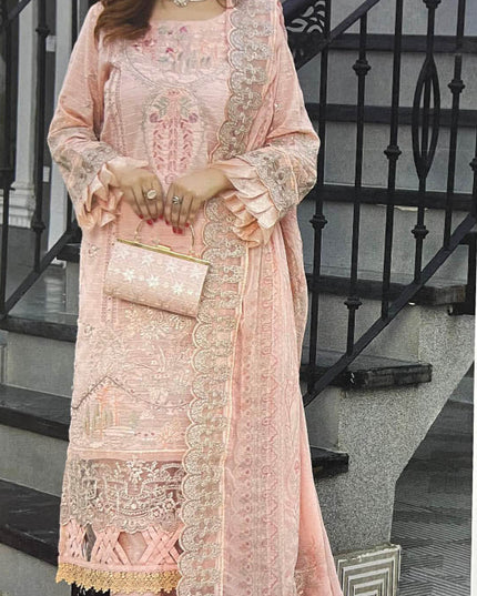 3PC Unstitched Lawn With Complimentary Clutch