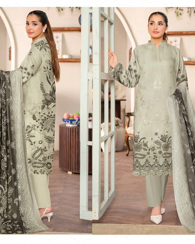 Embroidered and Printed Karandi Bana Dora 3PC Unstitched -AADARSH Vol-10