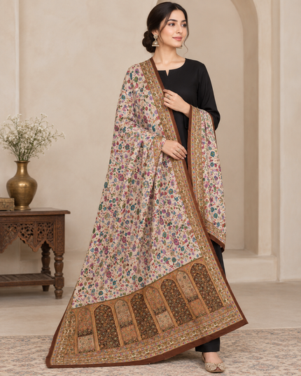 Exclusive Pure Indian Moonlight Kani Silk Shawl (Ready To Wear)