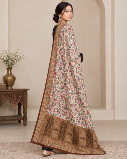 Exclusive Pure Indian Moonlight Kani Silk Shawl (Ready To Wear)