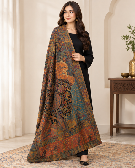 Exquisite Pure Indian Kani Moonlight Work Shawl Handmade Luxury Indian Traditional Ethnic Wrap