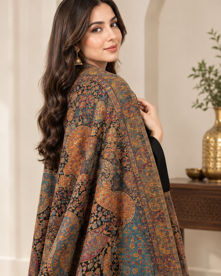 Exquisite Pure Indian Kani Moonlight Work Shawl Handmade Luxury Indian Traditional Ethnic Wrap