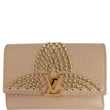 LOUIS VUITTON Capucines Studded Compact Leather Wallet Peach