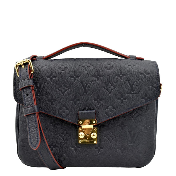 LOUIS VUITTON Metis Pochette Empreinte Leather Crossbody Bag Navy Blue