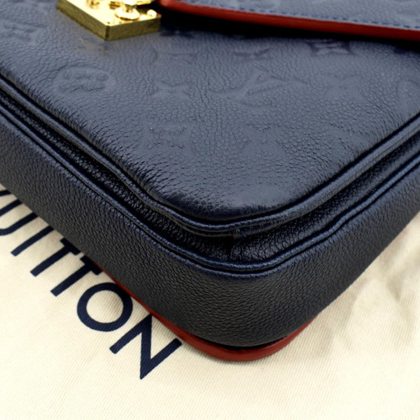 LOUIS VUITTON Metis Pochette Empreinte Leather Crossbody Bag Navy Blue