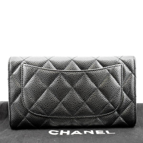 CHANEL Flap Quilted Caviar Wallet Black