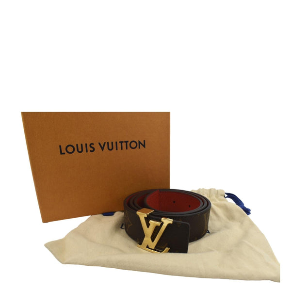 LOUIS VUITTON Monogram Canvas LV Initials Belt Brown