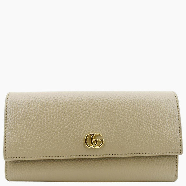 GUCCI GG Marmont Continental Canvas Wallet Beige 456116