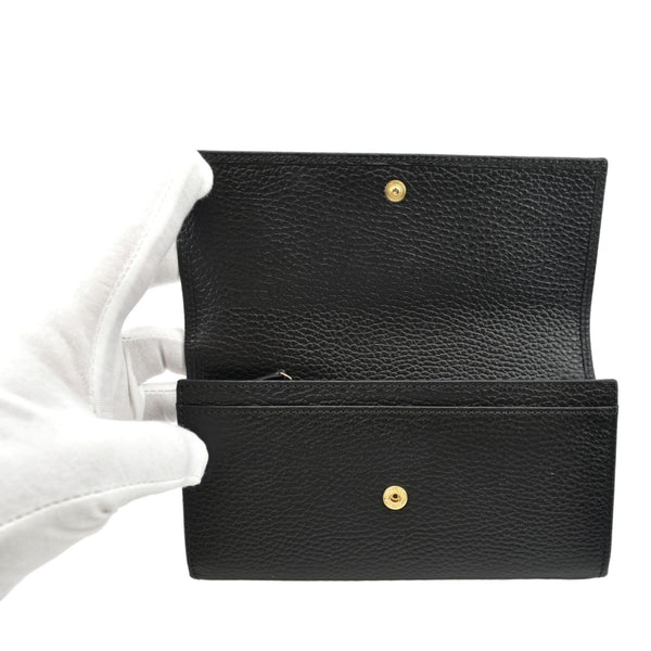 GUCCI GG Marmont Continental Leather Wallet Black 456116