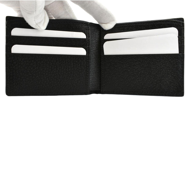 GUCCI Bi-Fold Leather Wallet Black 428726