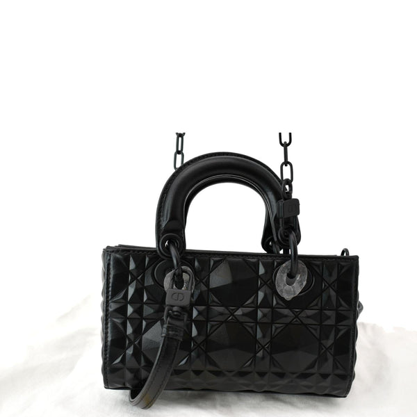 CHRISTIAN DIOR Lady D-Joy Diamond Motif Chain Shoulder Bag Black