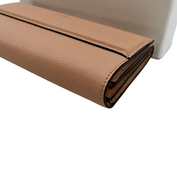 GIVENCHY Long Fold Over Leather Wallet Tan