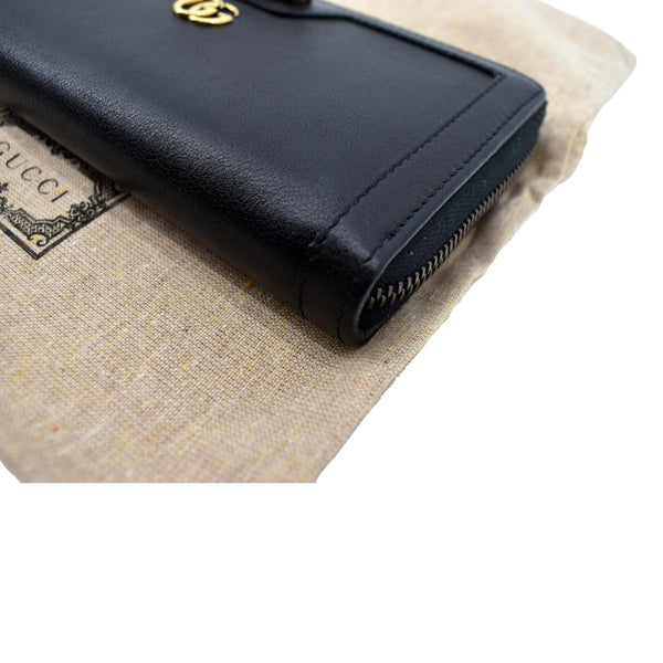 GUCCI Diana Continental Leather Wallet Black 658634