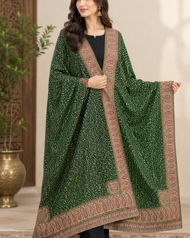 Exquisite Pure Indian Kani Wool Pashmina Shawl (Baraat Special)