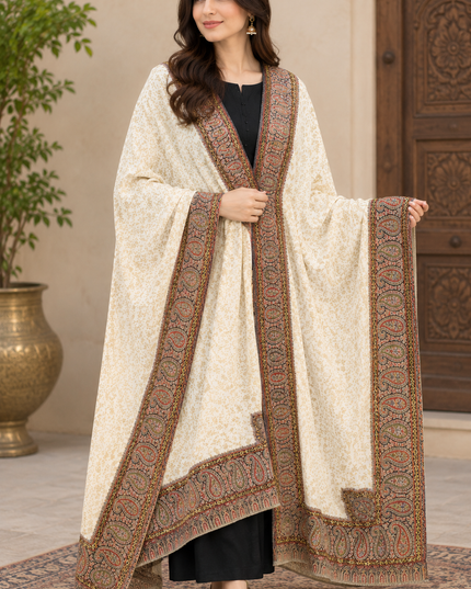 Exquisite Pure Indian Kani Wool Pashmina Shawl (Baraat Special)