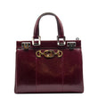 GUCCI Zumi Small Snakeskin Leather Top Handle Bag Bordeaux 569712