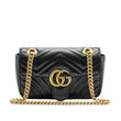 GUCCI GG Marmont Mini Leather Shoulder Bag Black 446744