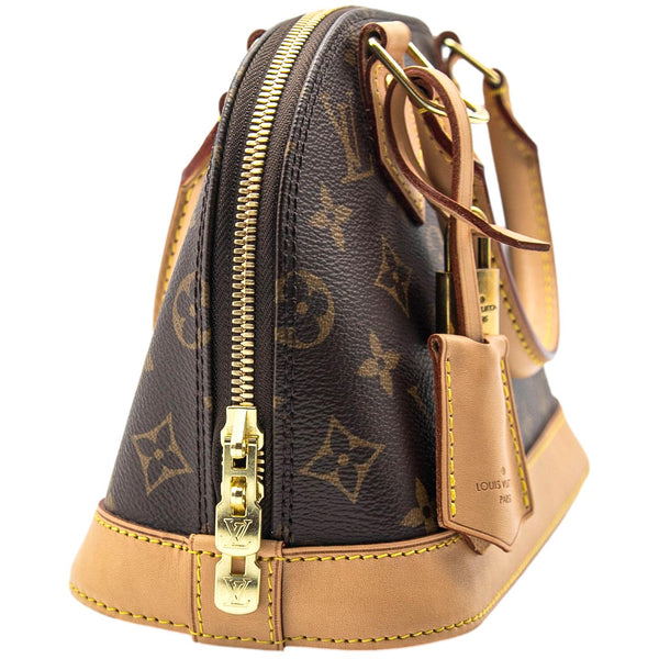 LOUIS VUITTON Alma BB Monogram Canvas Satchel Crossbody Bag Brown