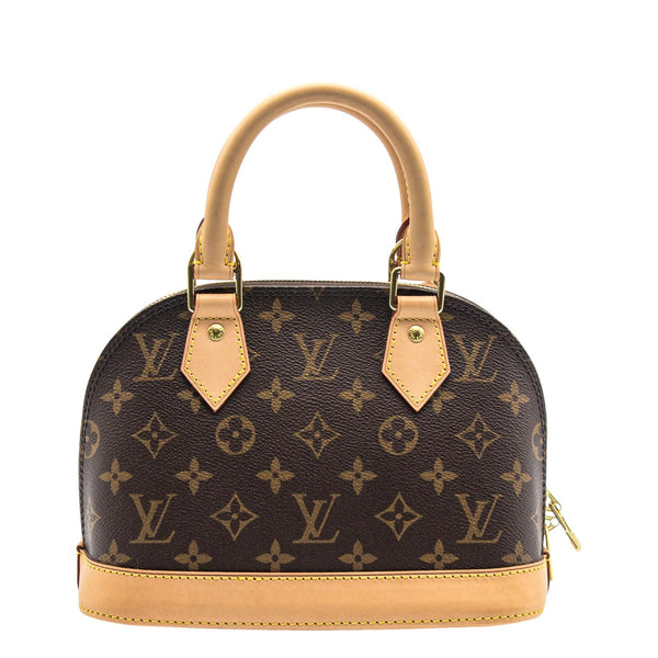 LOUIS VUITTON Alma BB Monogram Canvas Satchel Crossbody Bag Brown