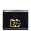 DOLCE & GABBANA Logo Patent Leather Crossbody Bag Black