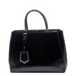 FENDI 2 Jours Patent Leather Shoulder Bag Black