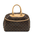 LOUIS VUITTON Deauville Bowling Monogram Canvas Satchel Bag Brown