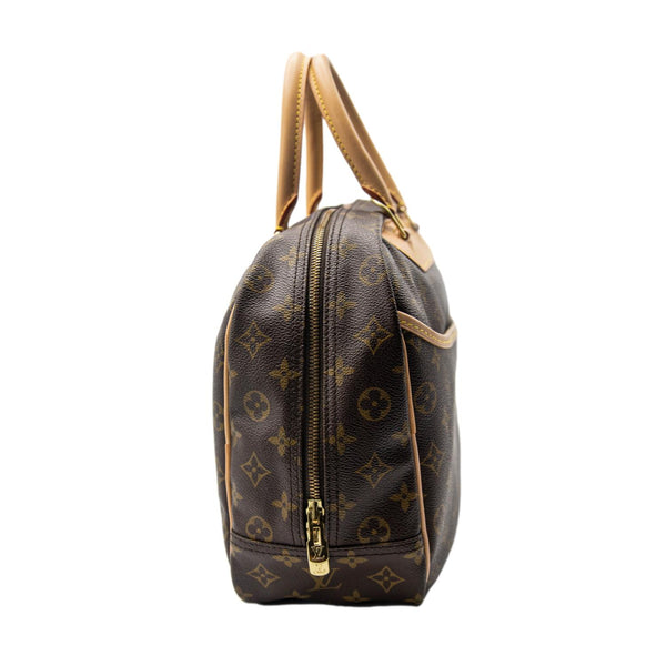 LOUIS VUITTON Deauville Bowling Monogram Canvas Satchel Bag Brown