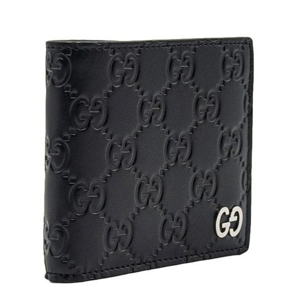 GUCCI GG Leather Bifold Men's Wallet Black 473916