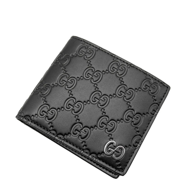 GUCCI GG Leather Bifold Men's Wallet Black 473916