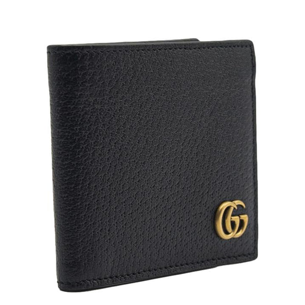 GUCCI Bi-Fold Leather Wallet Black 428726