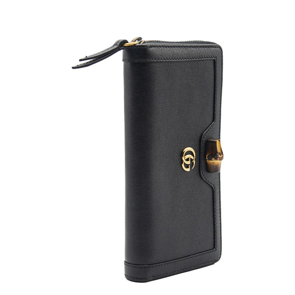 GUCCI Diana Continental Leather Wallet Black 658634