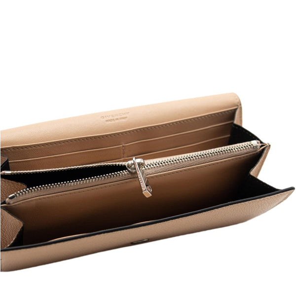 GIVENCHY Long Fold Over Leather Wallet Tan