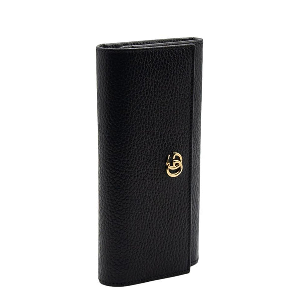 GUCCI GG Marmont Continental Leather Wallet Black 456116