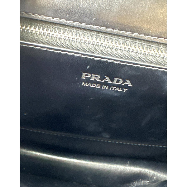 PRADA Elektra Calf Saffiano Leather Shoulder Bag Black