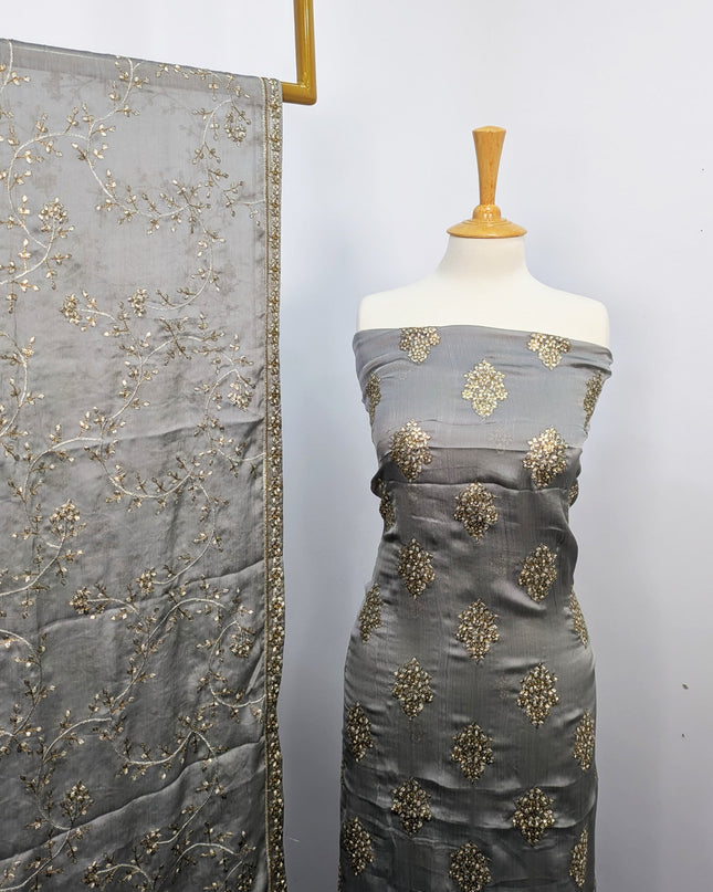 Shamooz Silk With Embroidered Jaal Dupatta