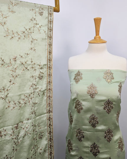 Shamooz Silk With Embroidered Jaal Dupatta