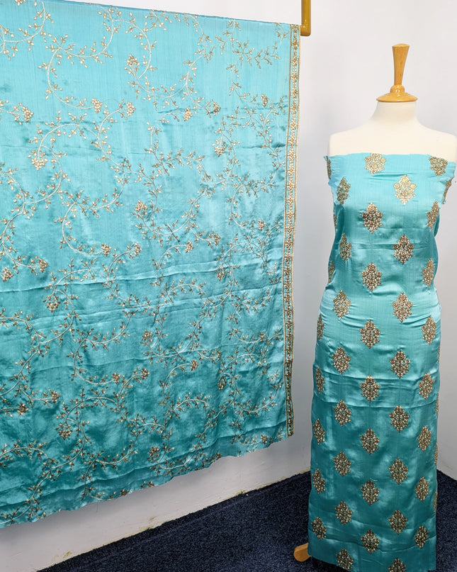 Shamooz Silk With Embroidered Jaal Dupatta