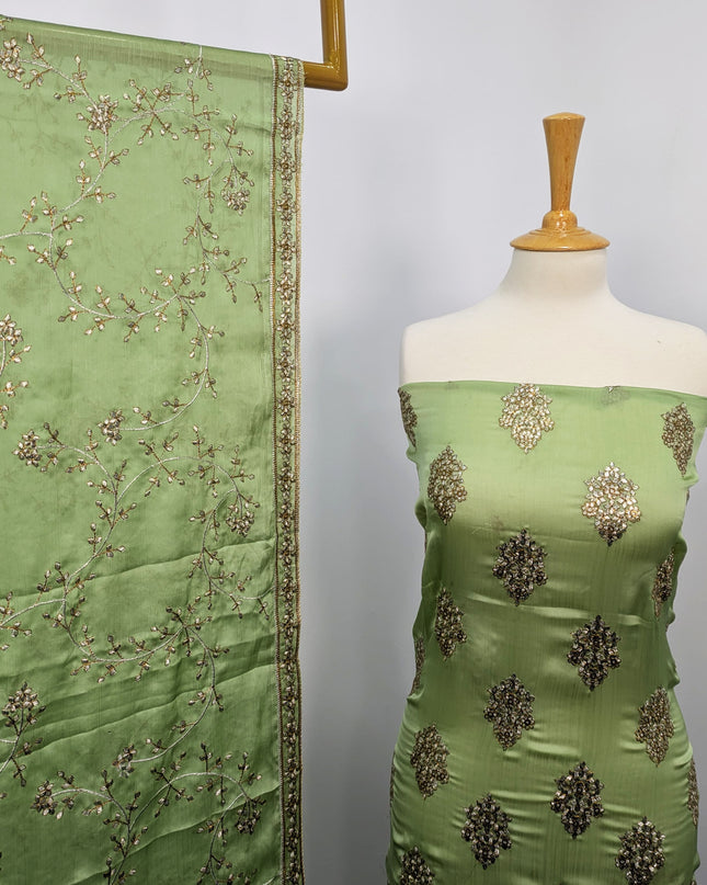 Shamooz Silk With Embroidered Jaal Dupatta