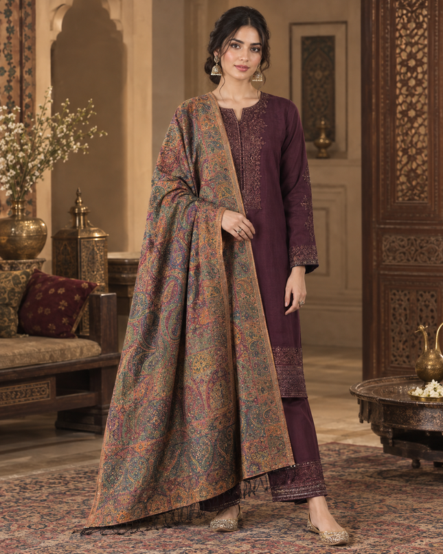 Fancy Pure Indian Laila's Persian - Kani Moonlight Shawl