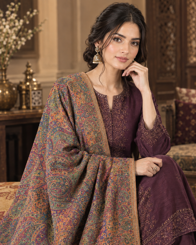Fancy Pure Indian Laila's Persian - Kani Moonlight Shawl