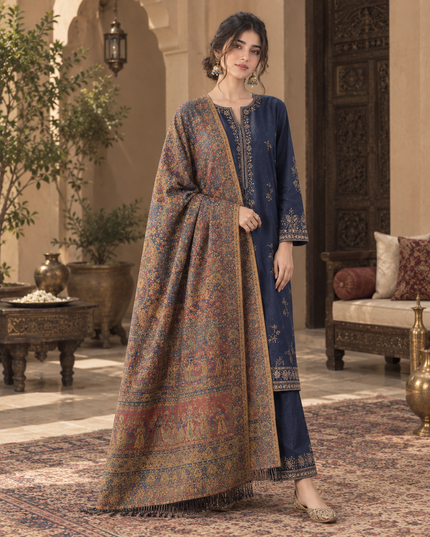 Luxury Pure Indian Mughal Darbar - Kani Moonlight Shawl